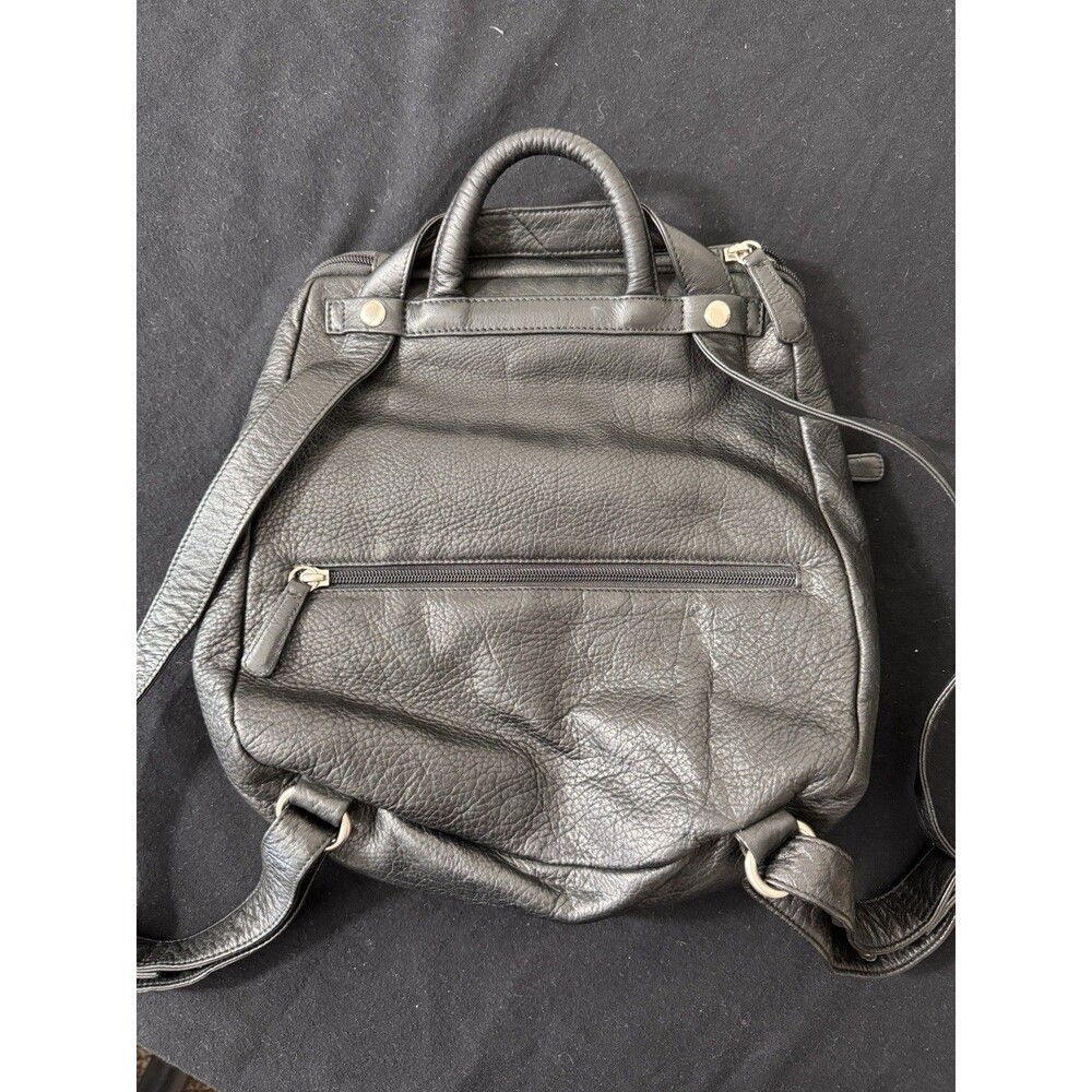 Osgoode Marley Soft  Black Pebble Leather Convertible Backpack Organizer - Picture 5 of 16